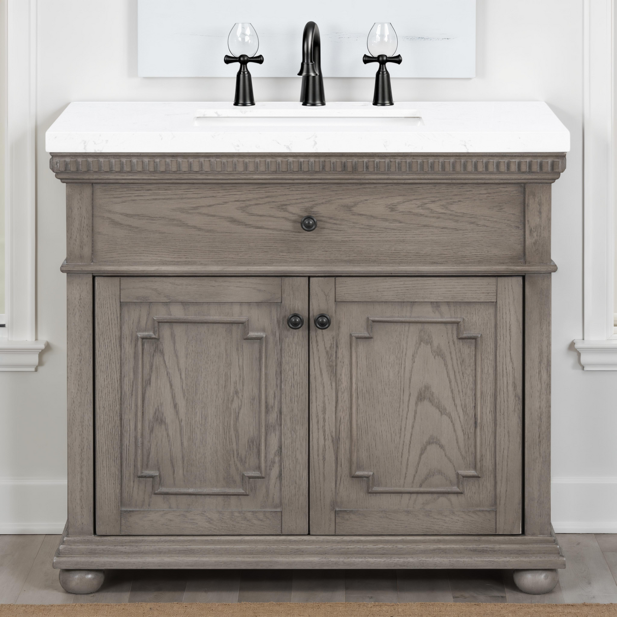 37'' Bathroom Vanity with Engineered Stone Top