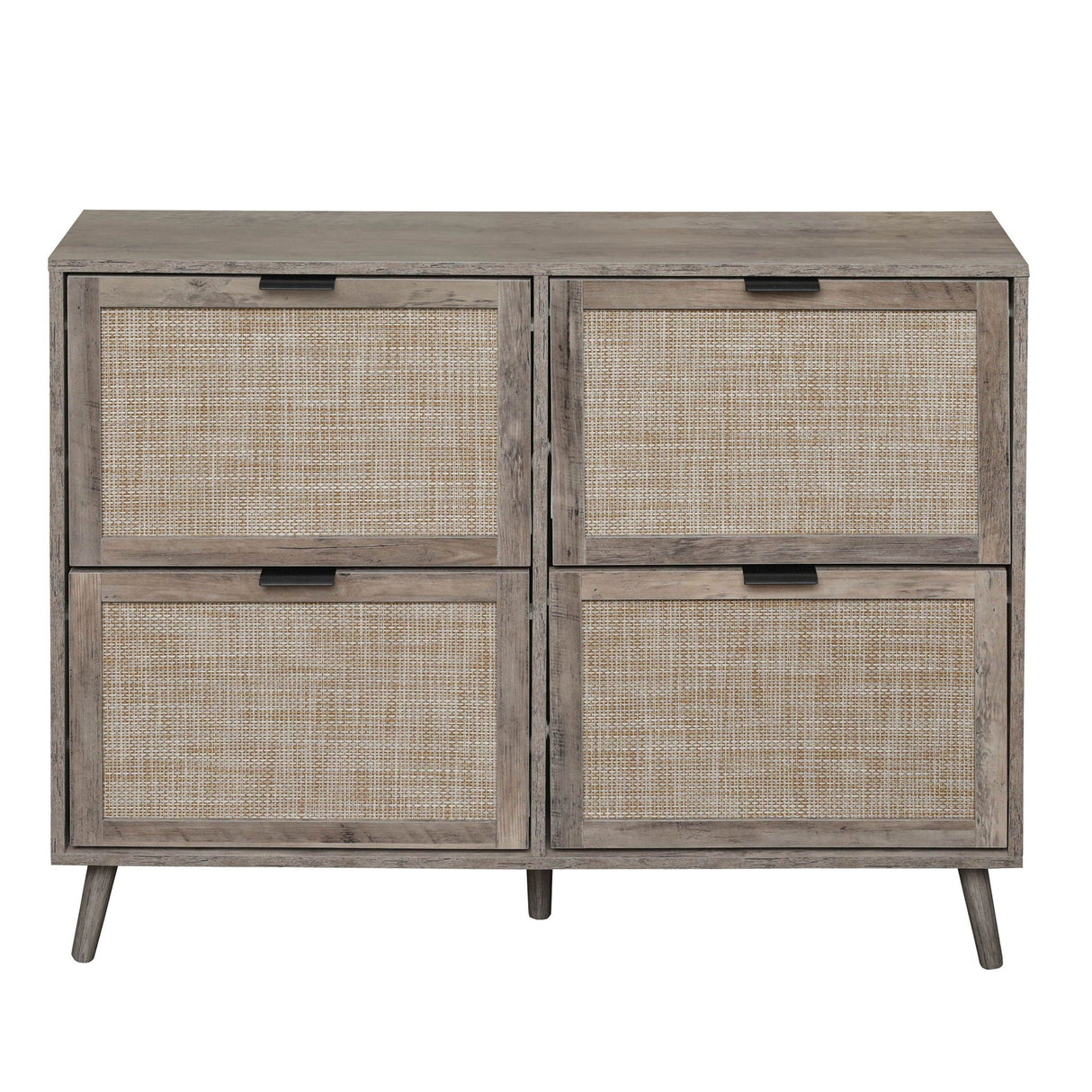 4 Door Shoe Rack, Freestanding Modern Shoe Storage Cabinet