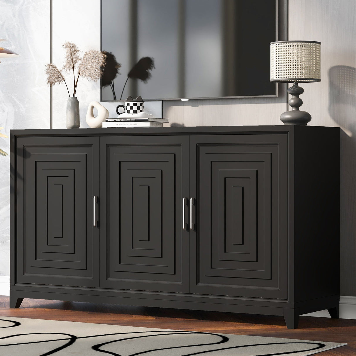 TV Stand For TVs Up To 65" Modern Entertainment Center Media Console Cabinet