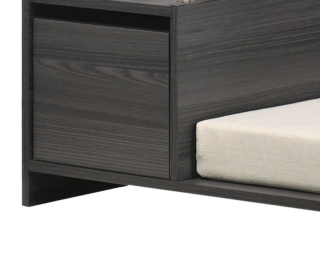 Esme - Wide Comfy Pet Bed With Cushion And Side Storage Compartment - Ash Gray