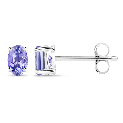 0.50 Carat Genuine Tanzanite .925 Sterling Silver Earrings