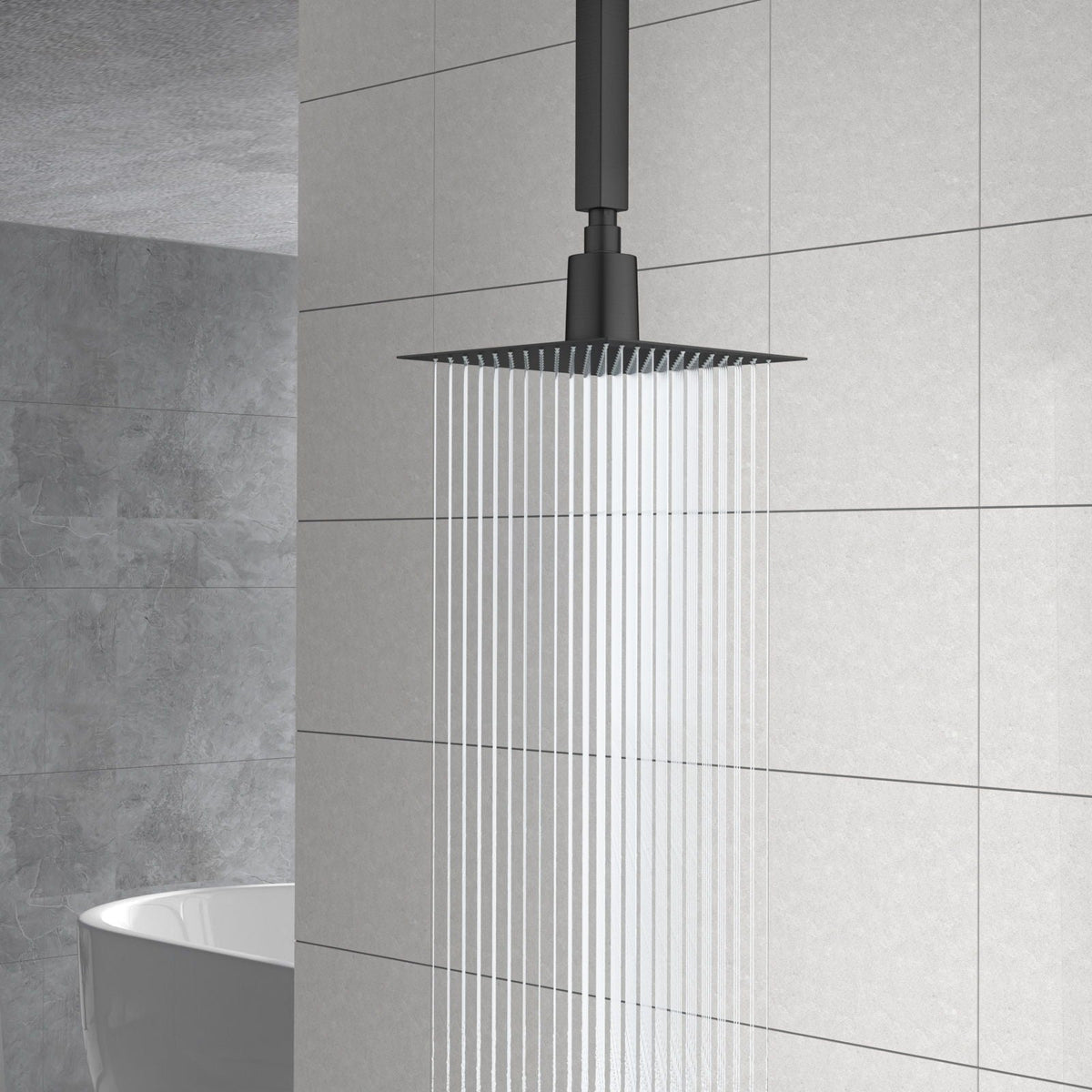 Ultra Thin 8" Square Rain Shower Head 304 Stainless Steel, Wall / Ceiling Mounted