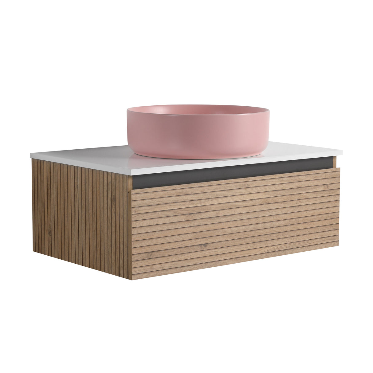 30" Wall-Mounted Bathroom Vanity with Art Ceramic Sink