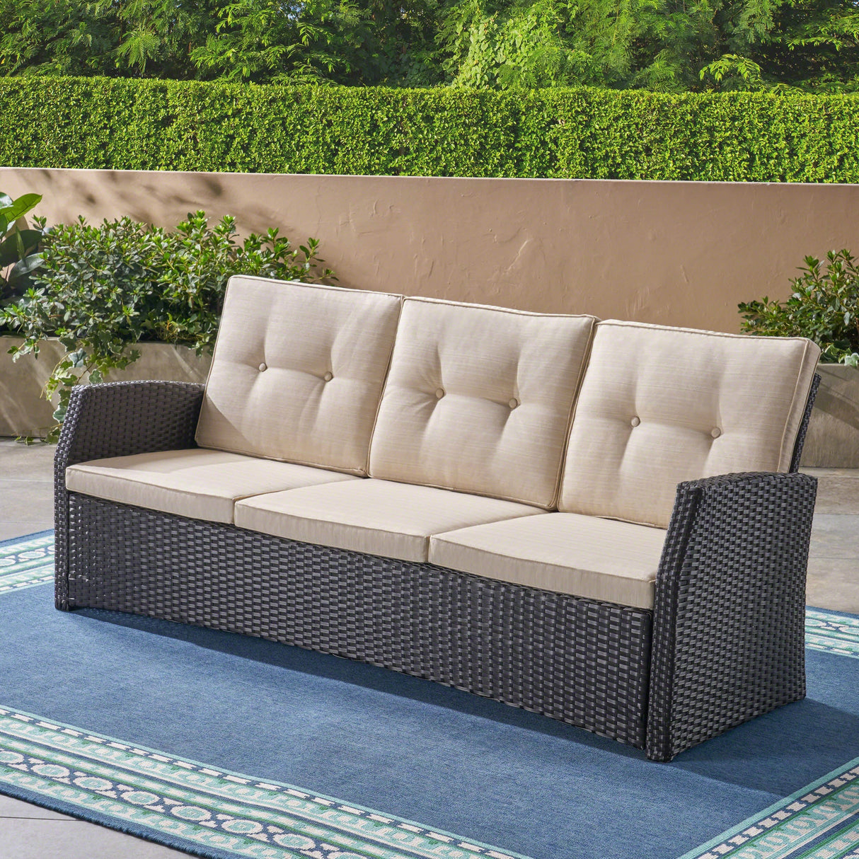 The All-Weather Steel-Framed Three-Seater Patio Sofa