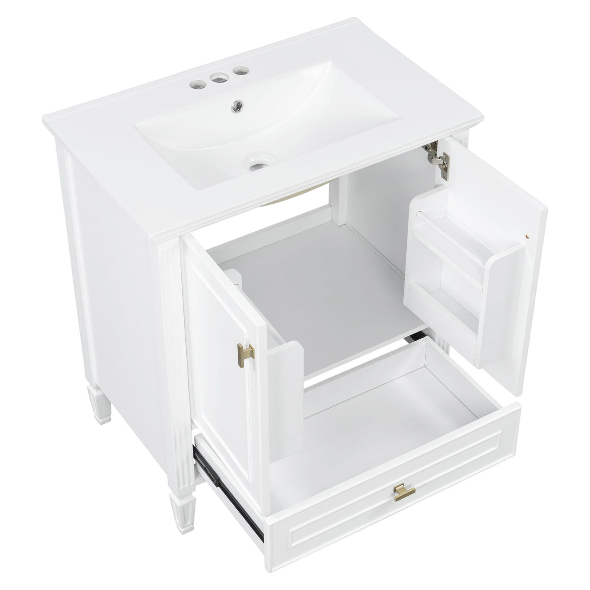 Freestanding Vanity With 1 Drawer & 2 Soft Close Doors With Door Mounted Storage