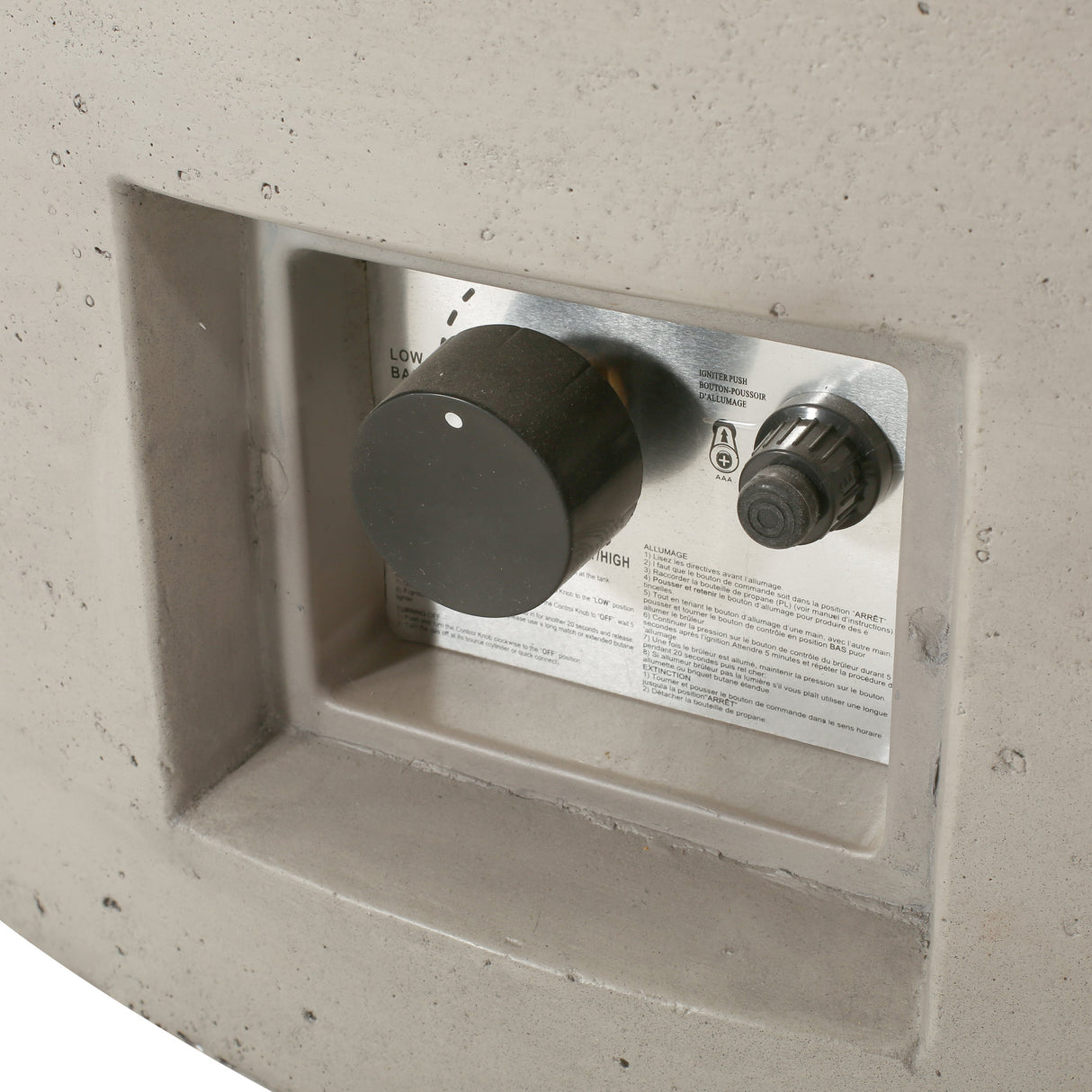 Modern Outdoor 50,000 BTU Round MgO Concrete Propane Fire Pit