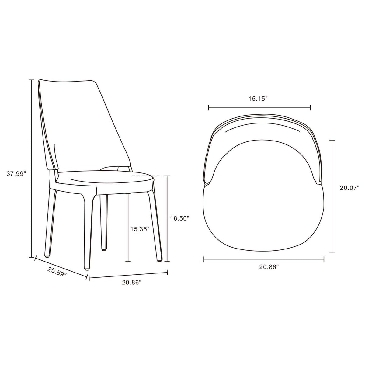 Kara - Dining Chair In (Set of 2)