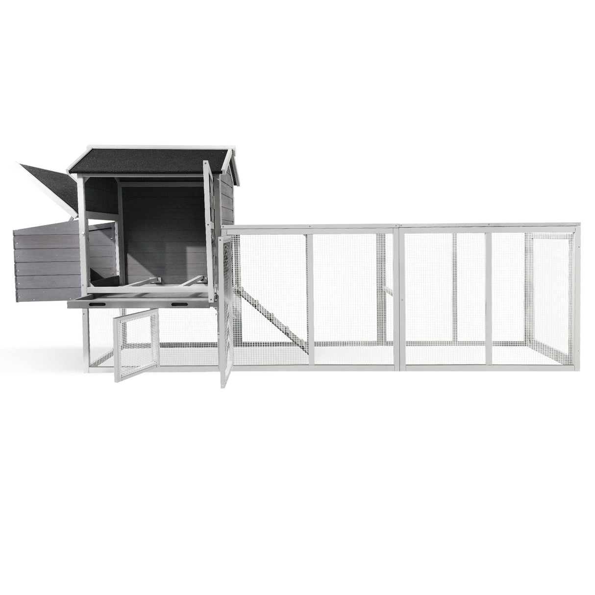 Chicken Coop With Run And Nesting Box, Large Outdoor Hen House For Backyard