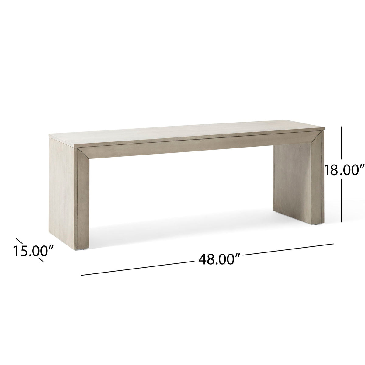 Acacia Wood Dining Bench with Farmhouse Style - Gray