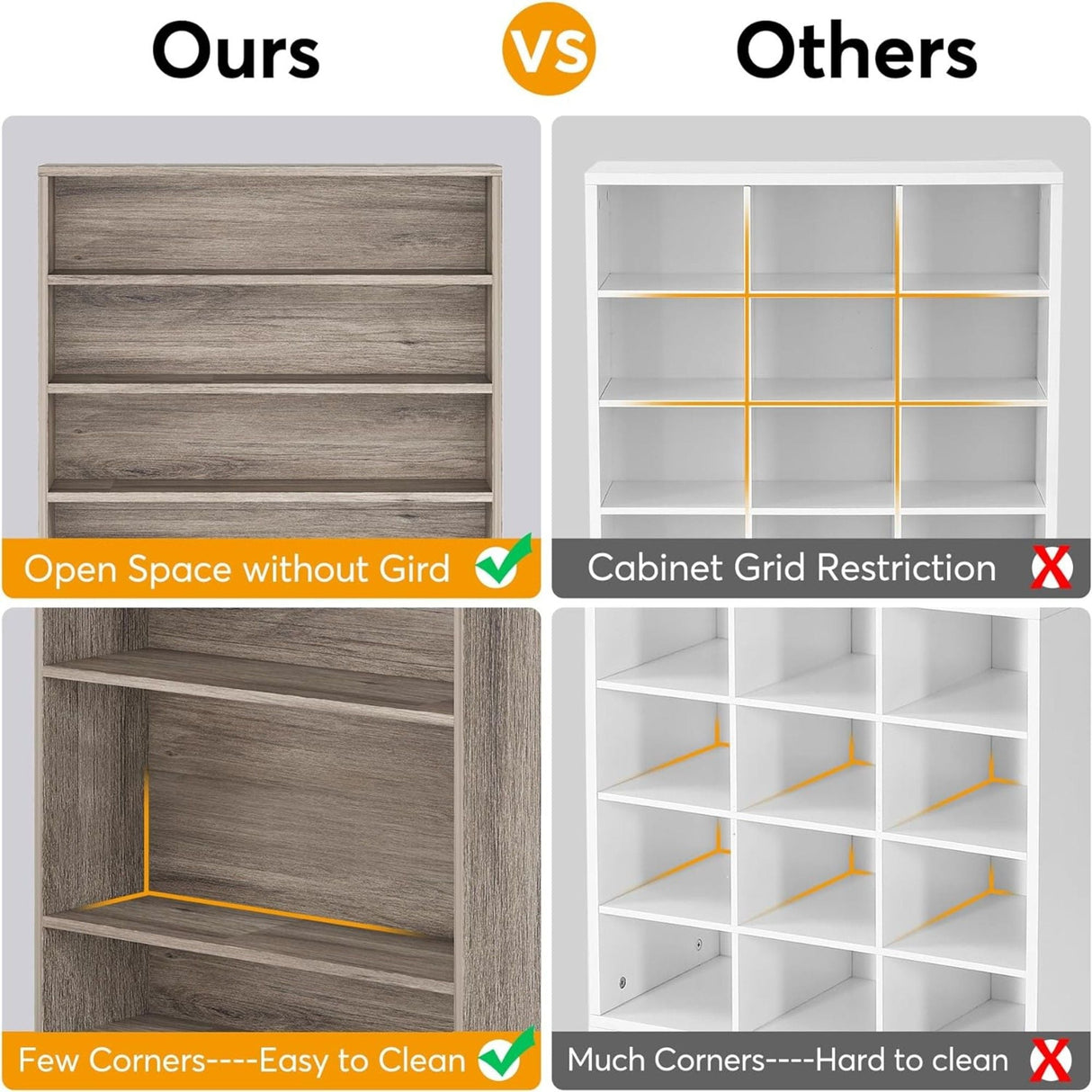 9 Tier Freestanding Shoe Cabinet, With Open Design