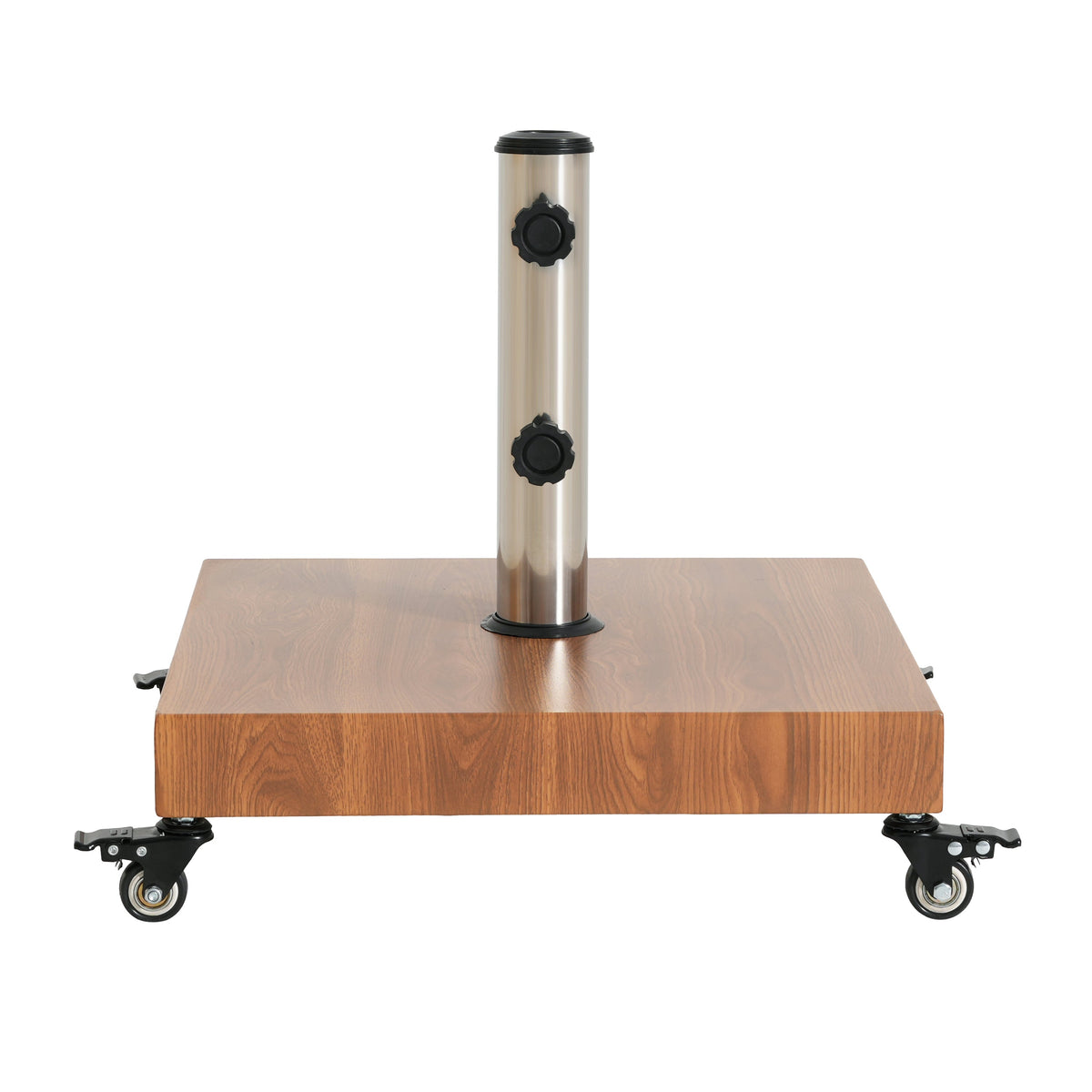 Malibu Square Umbrella Base with Wheels - Concrete & Iron Outdoor Stand