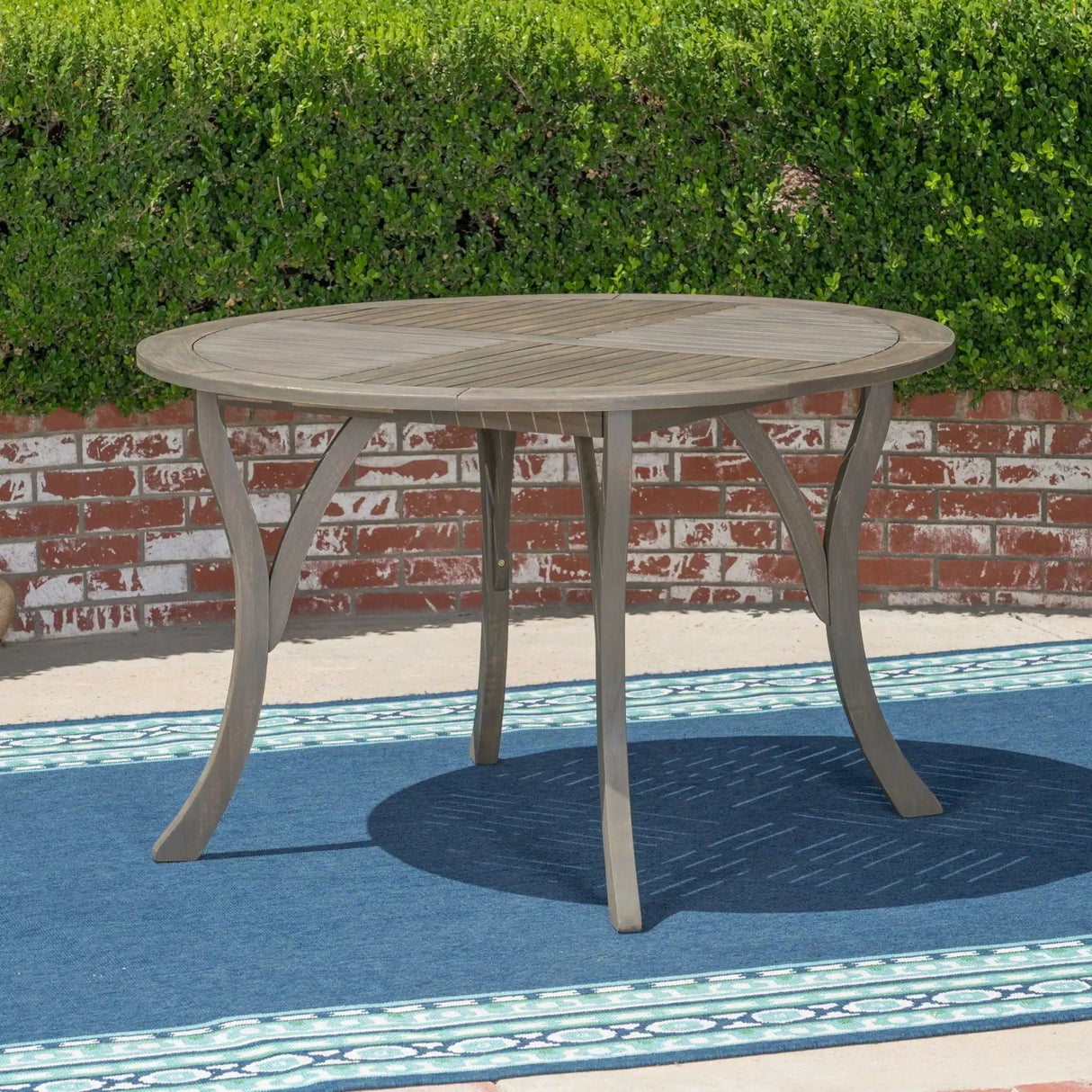 Hermosa Outdoor Acacia Wood Table Circular Design