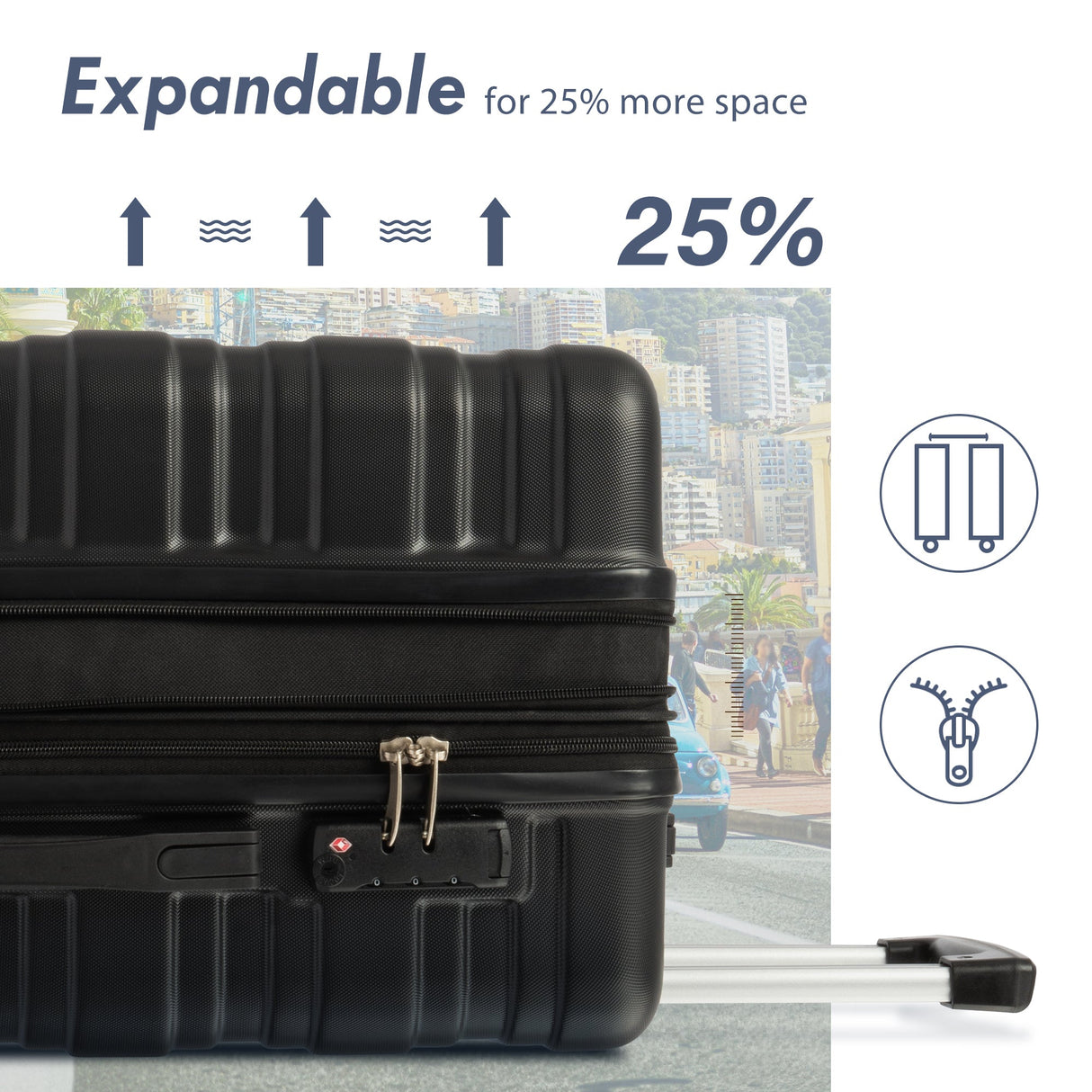 Hardshell Luggage Sets 3 Pcs Spinner Suitcase with TSA Lock
