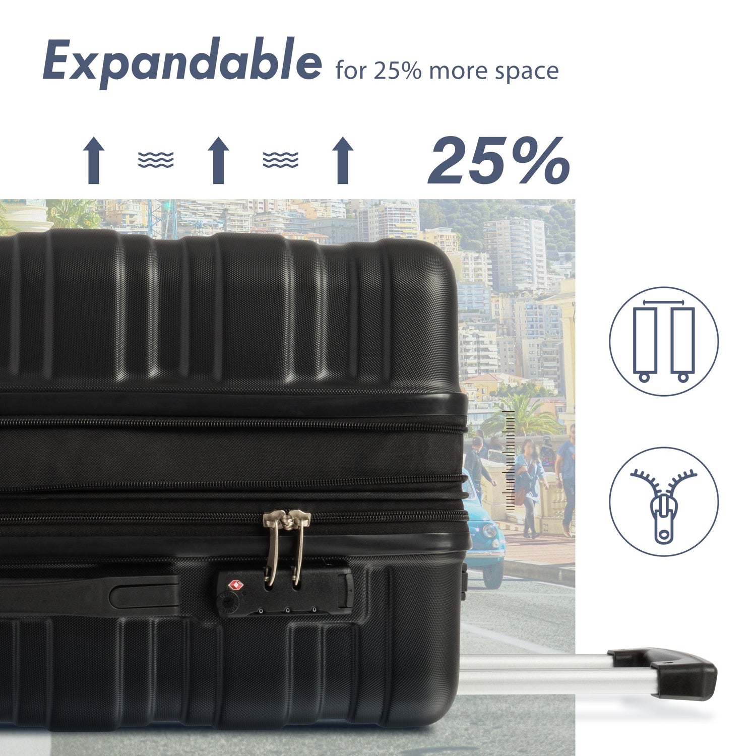 Hardshell Luggage Sets 3 Pcs Spinner Suitcase with TSA Lock
