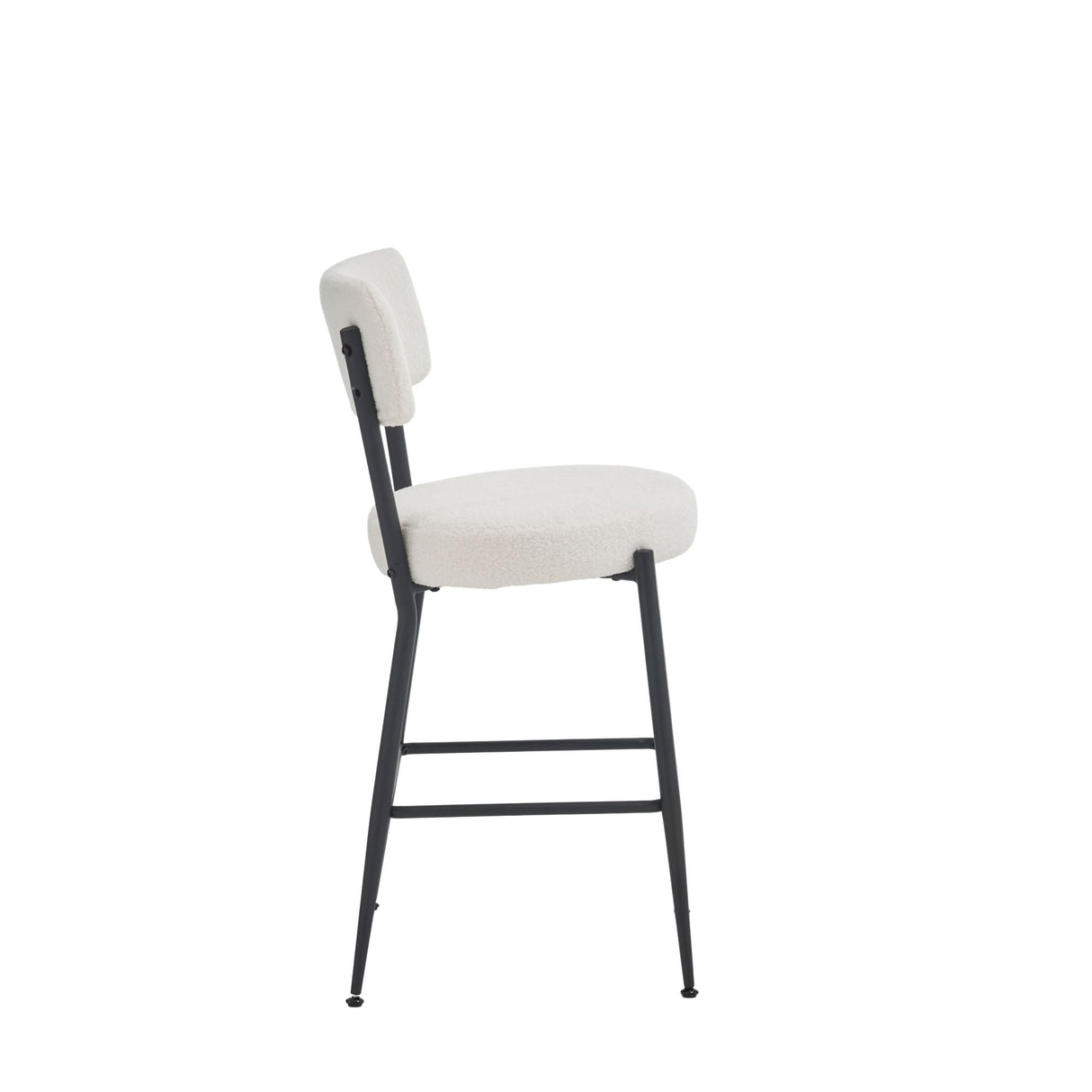 Modern Teddy Fabric Upholstered Bar Stools - Legs