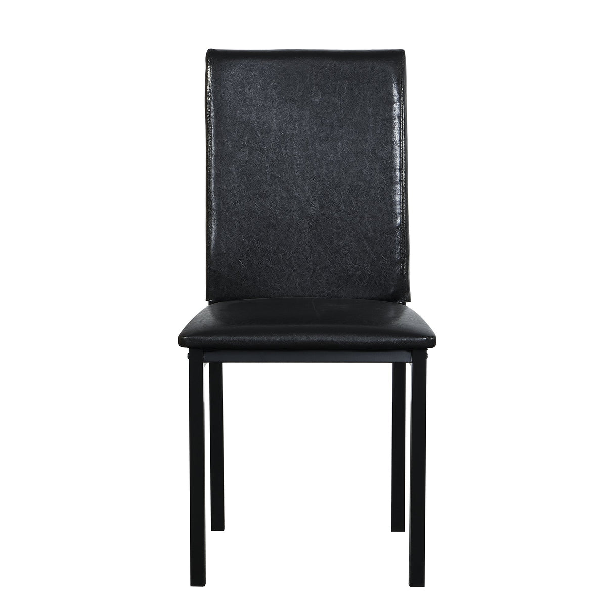 Furniture 5 Piece Metal Dinette Set with Faux Marble Top - Black