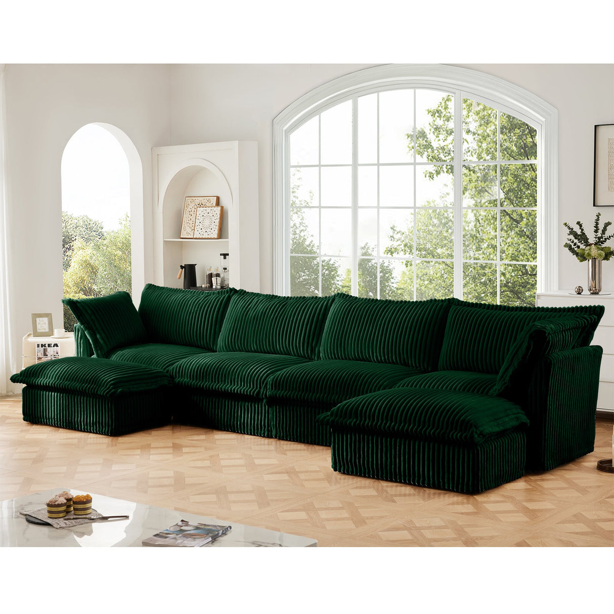Slipcovered U Shape Sectional Sofa