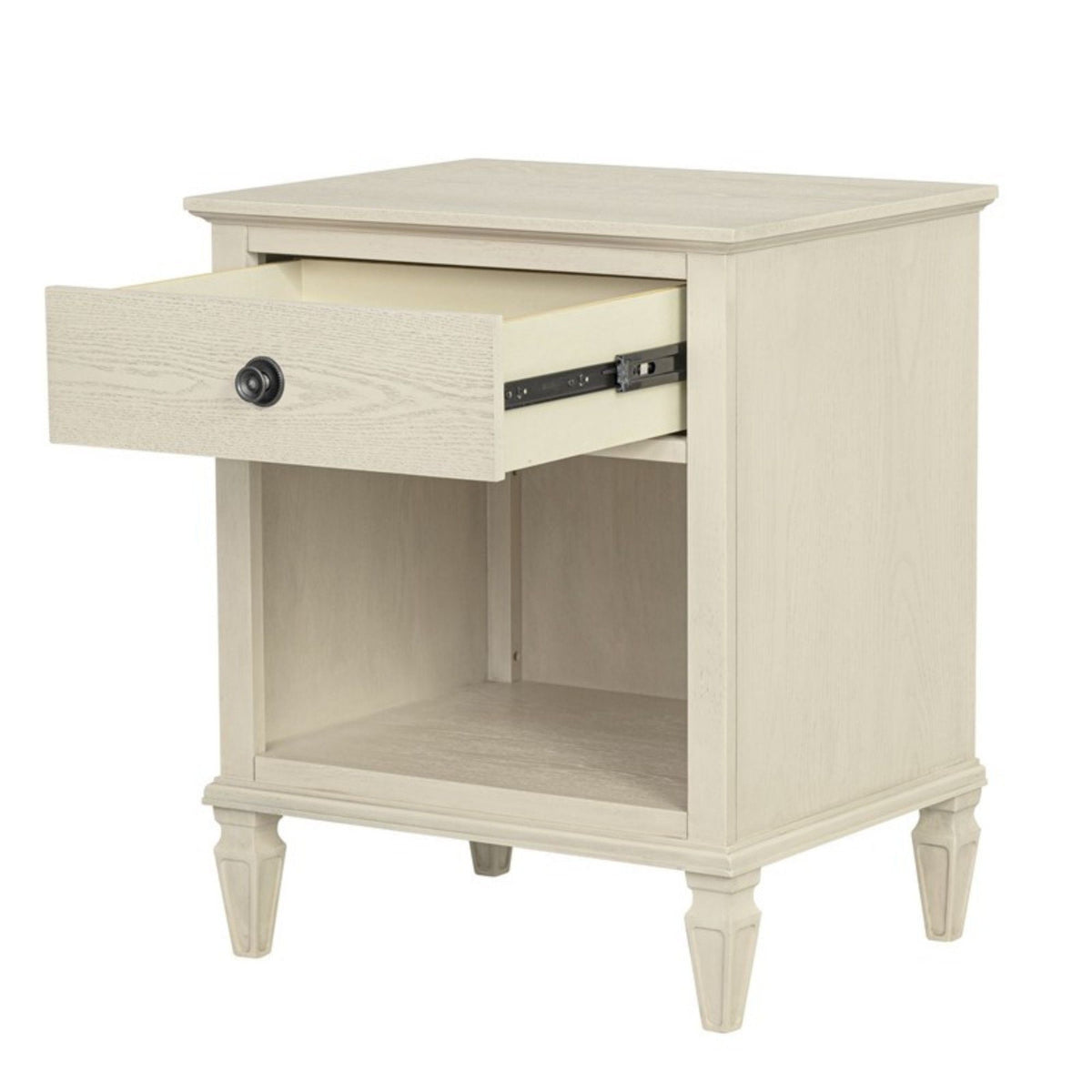 Victoria Nightstand with Open Storage - French Design - Multiple Colors