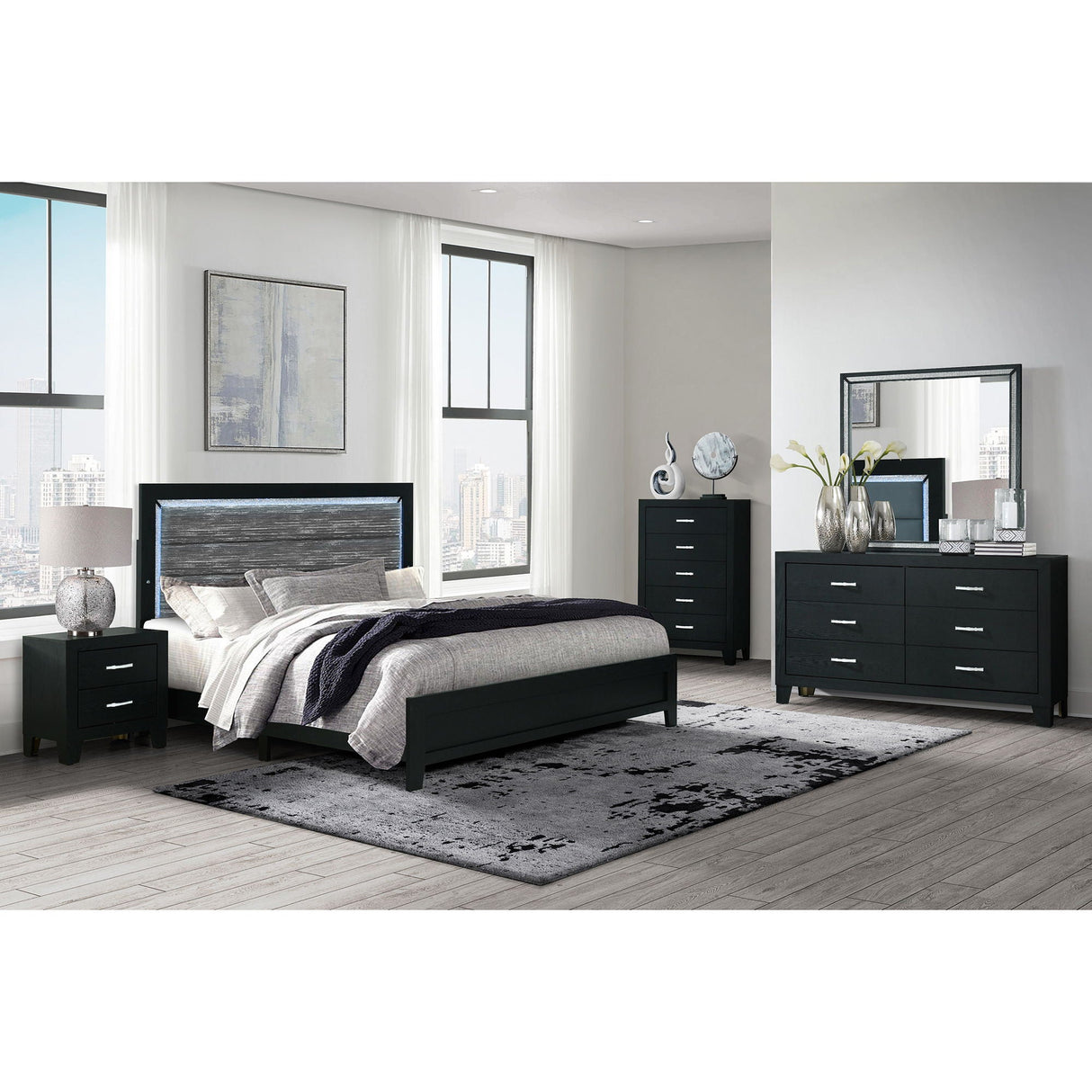 Carlos - Modern Design Bed With LED
