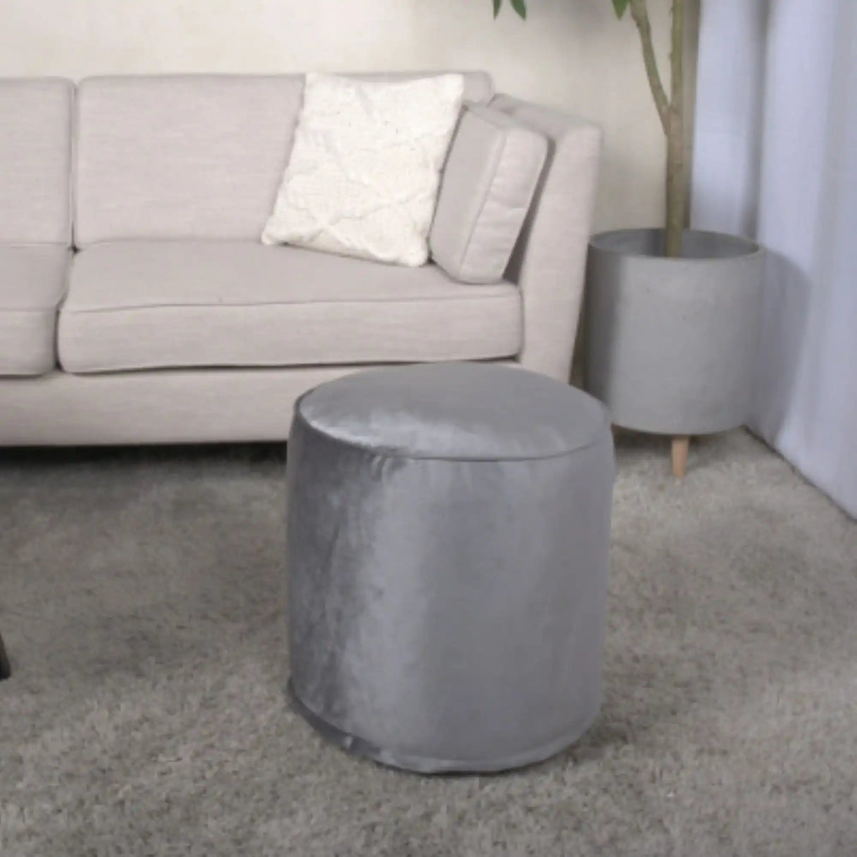 Shimon Cylinder Pouf Ottoman and Floor Cushion