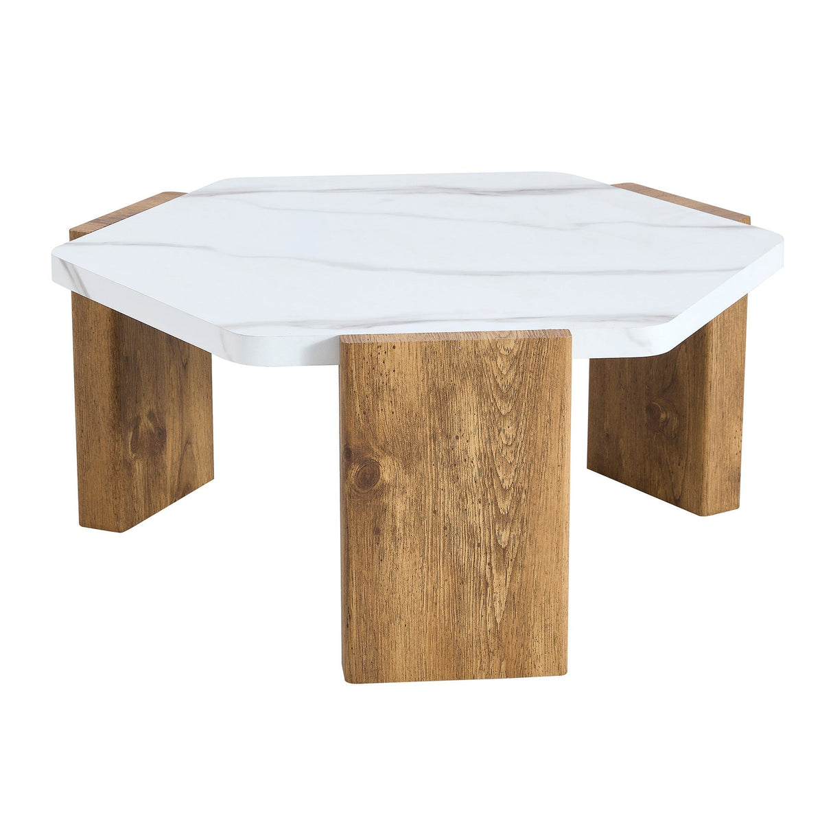 31-Inch Modern-Style Hexagonal Coffee Table