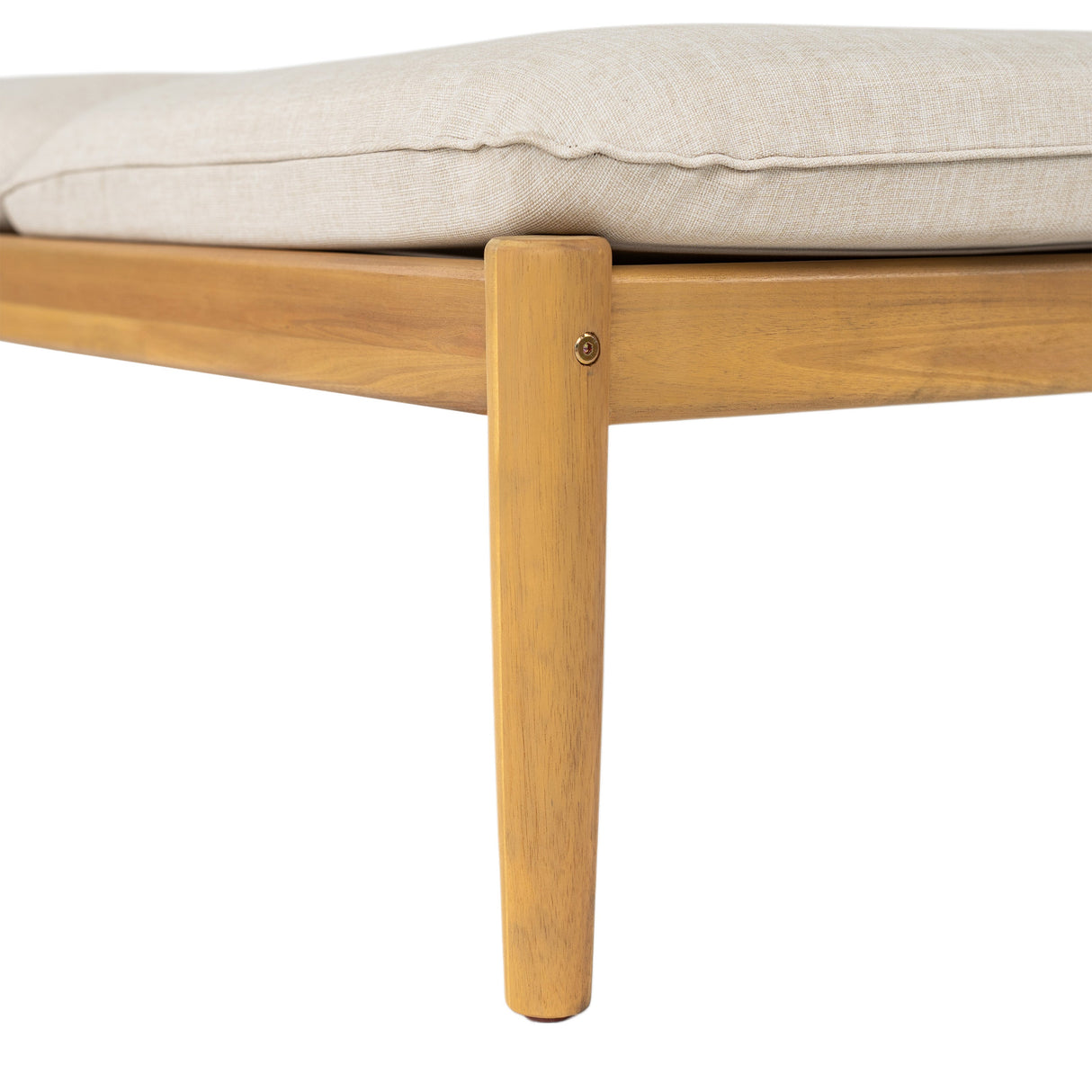 Riviera Outdoor Chaise Lounge with Wheels, Acacia Wood Frame (Set of 2)