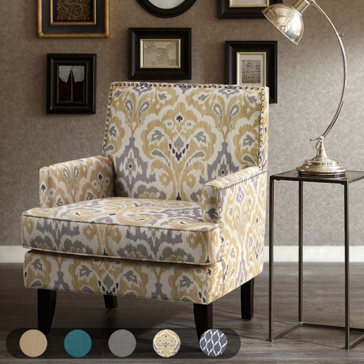 Colton - Track Arm Club Chair With Nailhead Trim