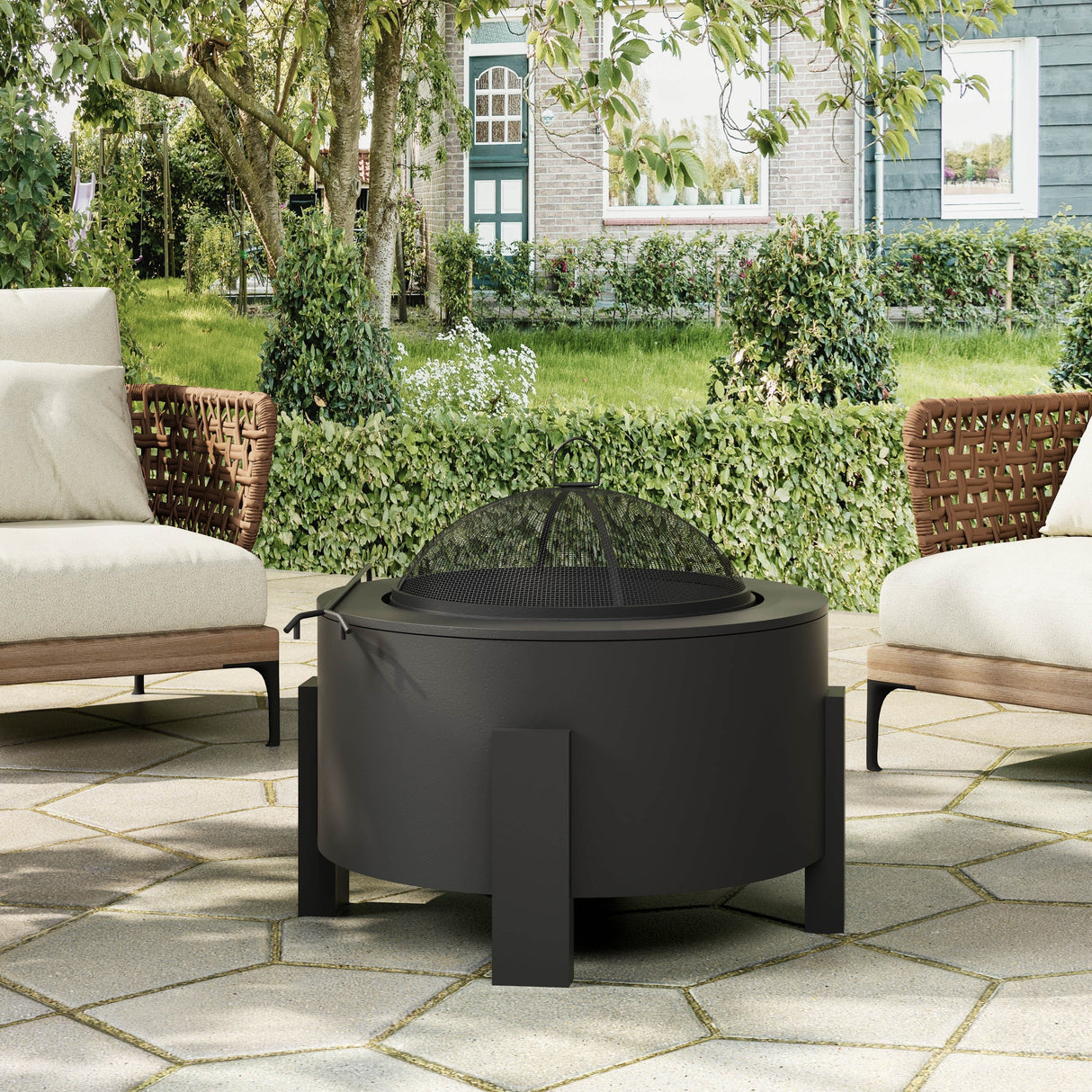 Scott Living Flicker Wood Burning Iron Fire Pit