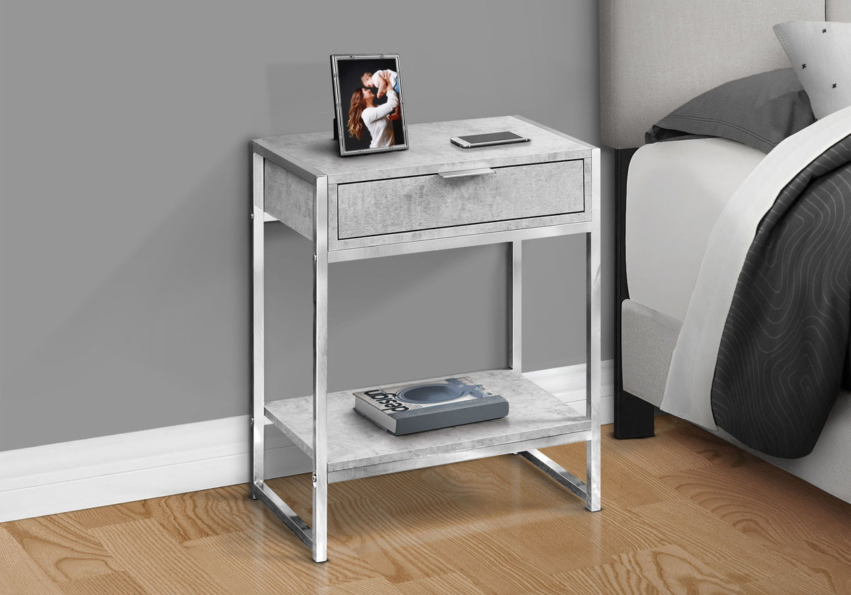 Accent Side Table With Storage Drawer And Spacious Tabletop