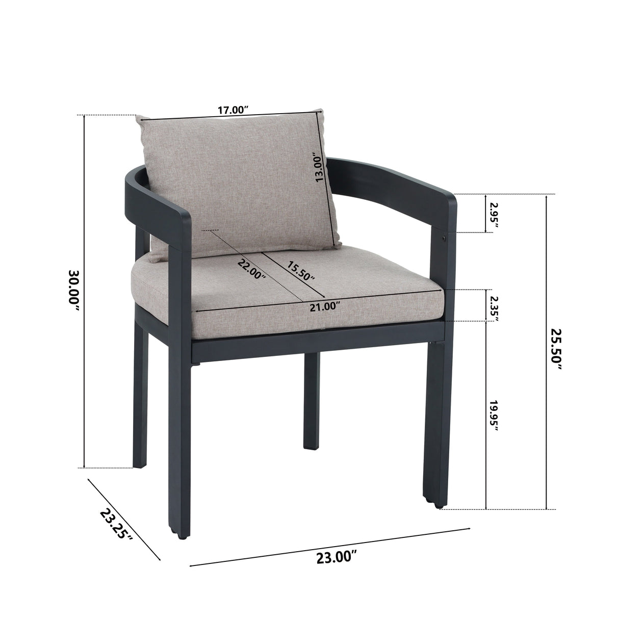 Outdoor Patio 7PCS Dining Set with Aluminum Chairs and Acacia Wood Table