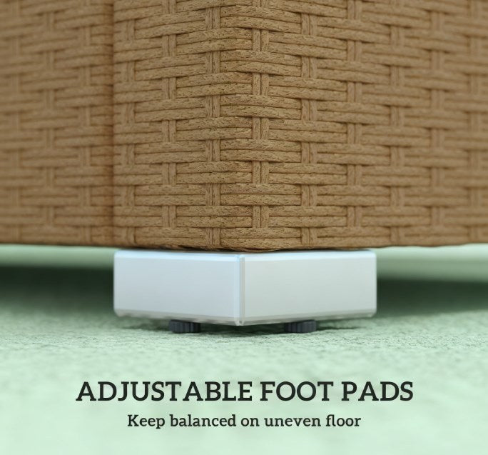 Rattan Wicker Seater Patio Couch with Cushions and Throw Pillows