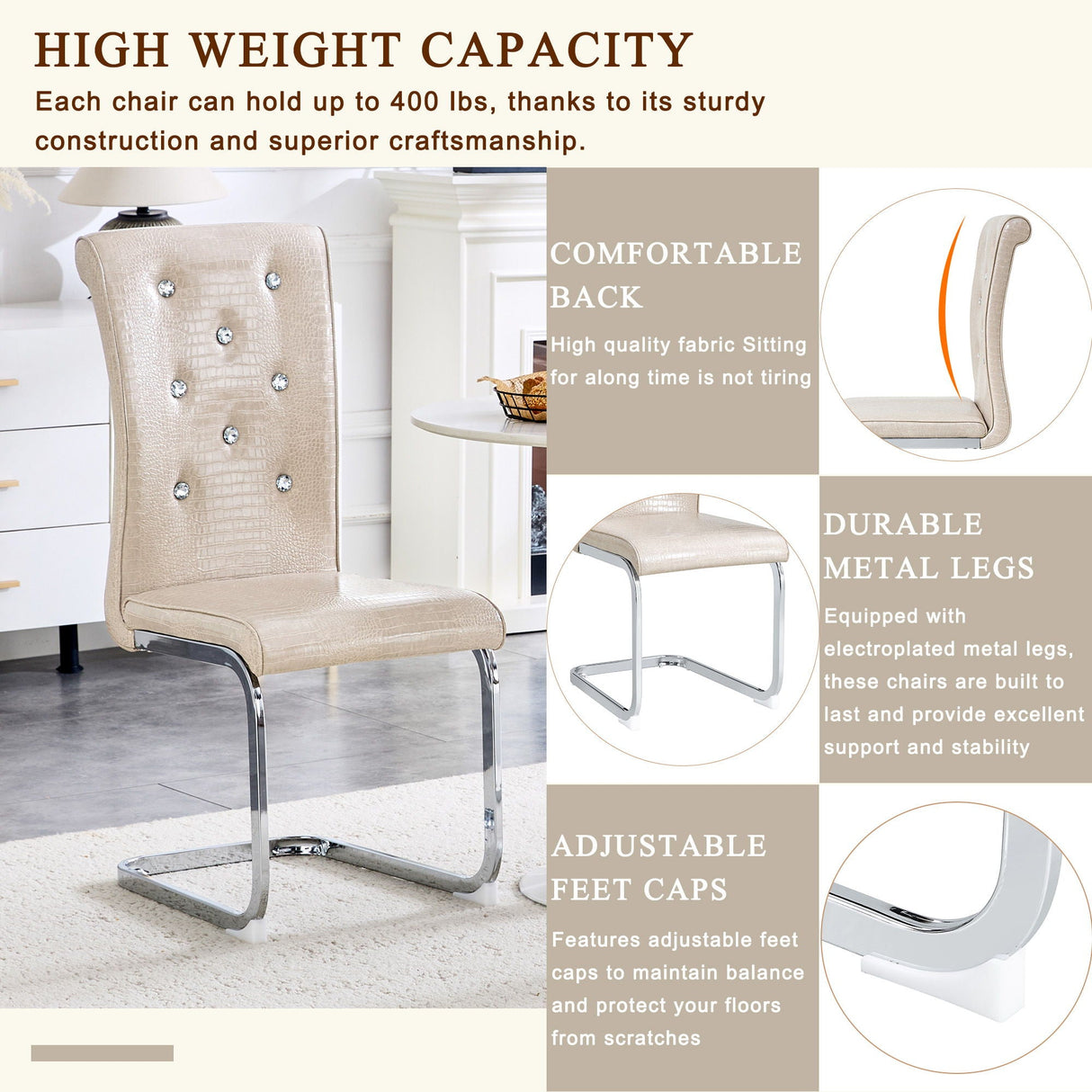 Elegant Design Upholstered Dining Chairs