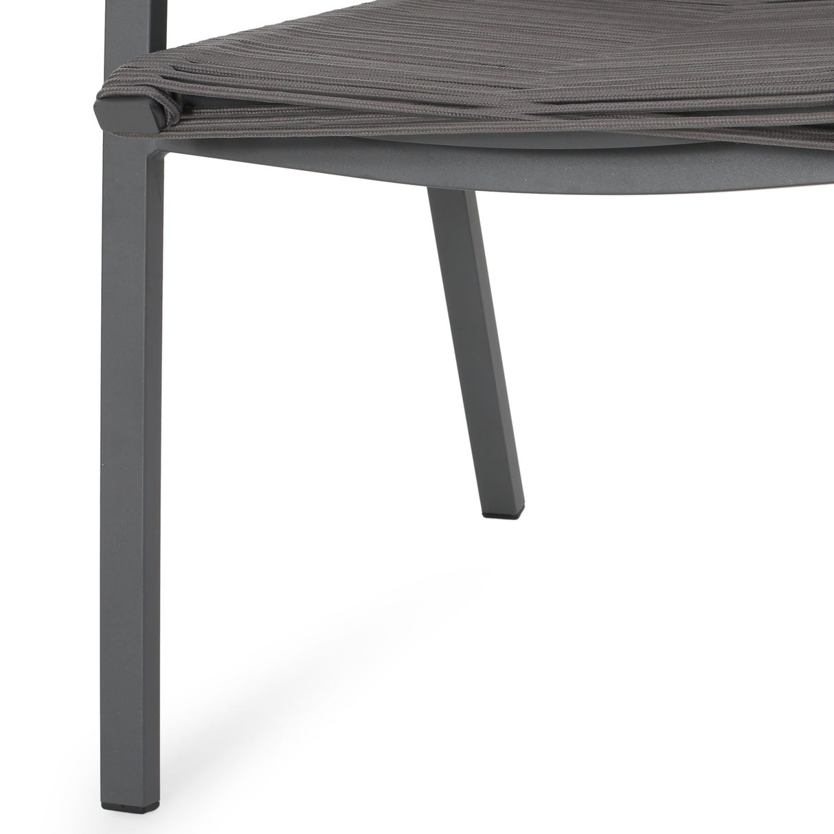 Outdoor Modern Aluminum Dining Chair Set With Rope Sea (Set of 2)