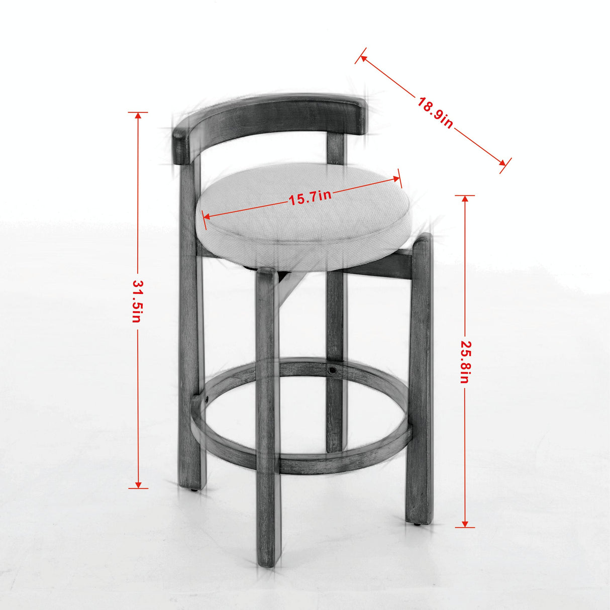 Set of 2 Swivel Counter Stools with Mid-Century Modern Design