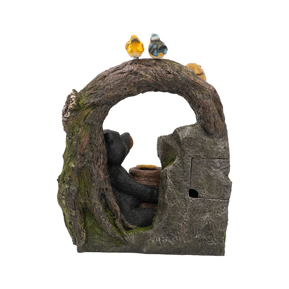 Decorative Two Tiered Outdoor Water Fountain with Woodland Animal Design