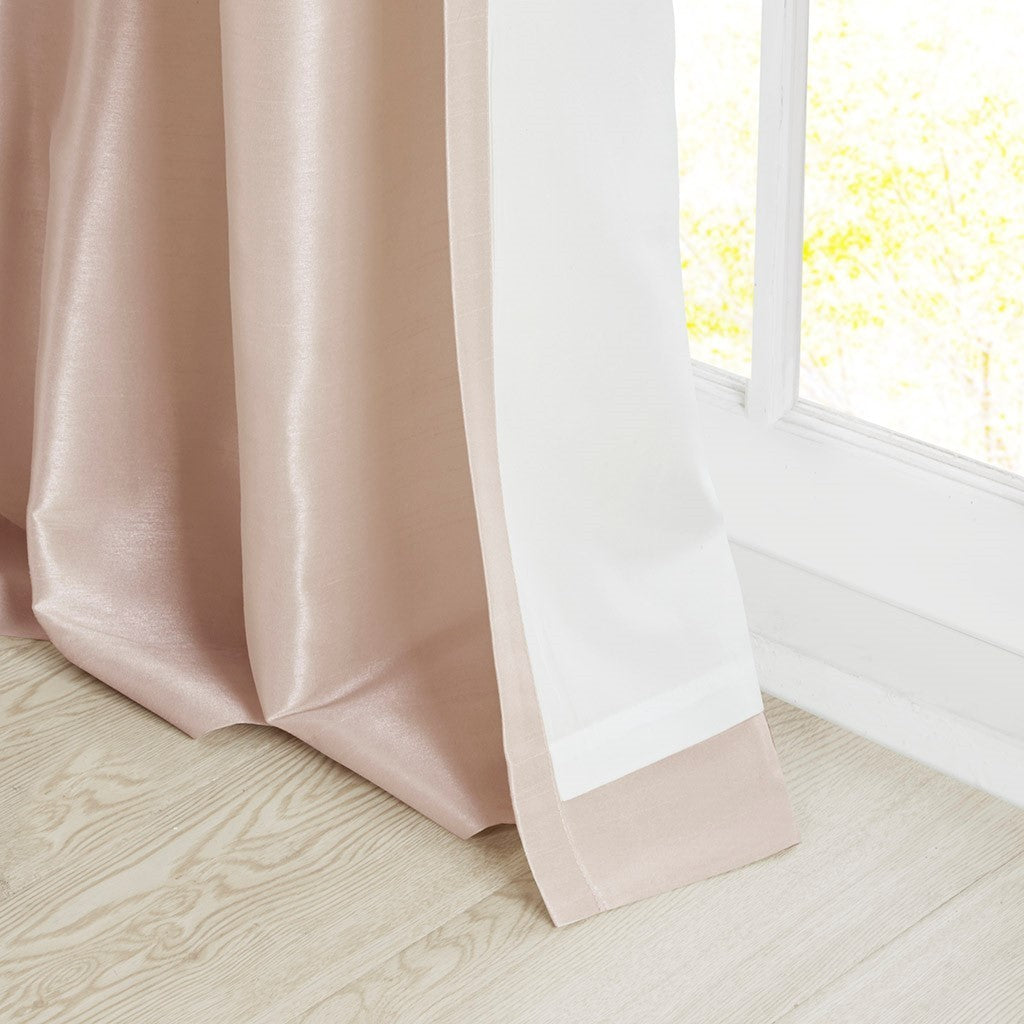 Twist tab lined window curtain panel blush 50x84"