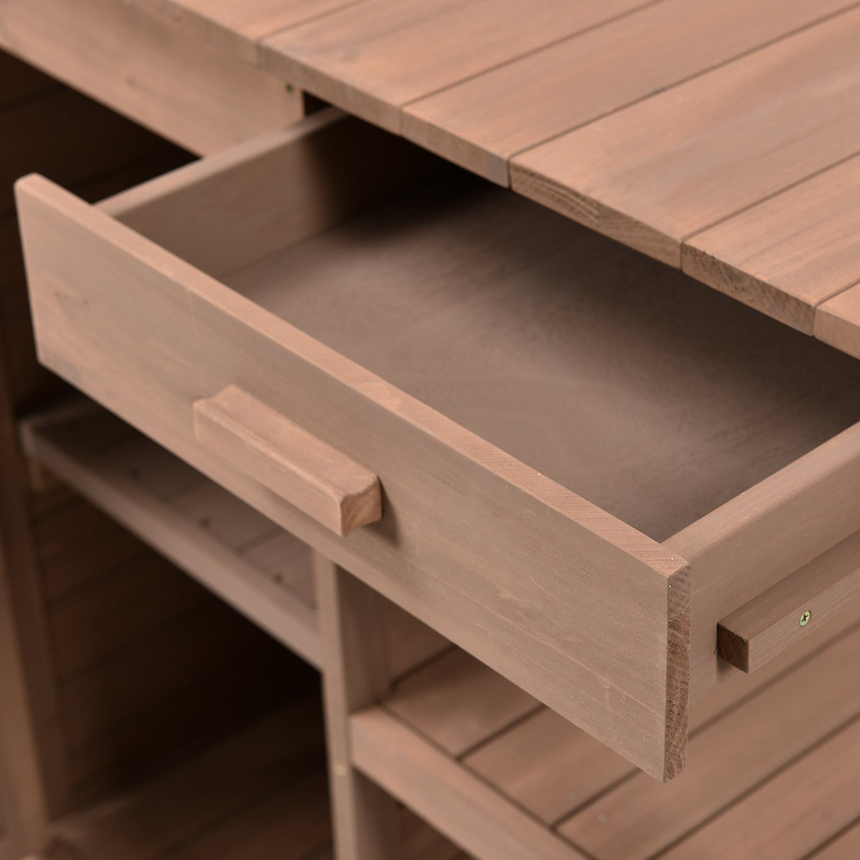 TOPMAX 66' Large Outdoor Farmhouse Wooden Potting Bench Table