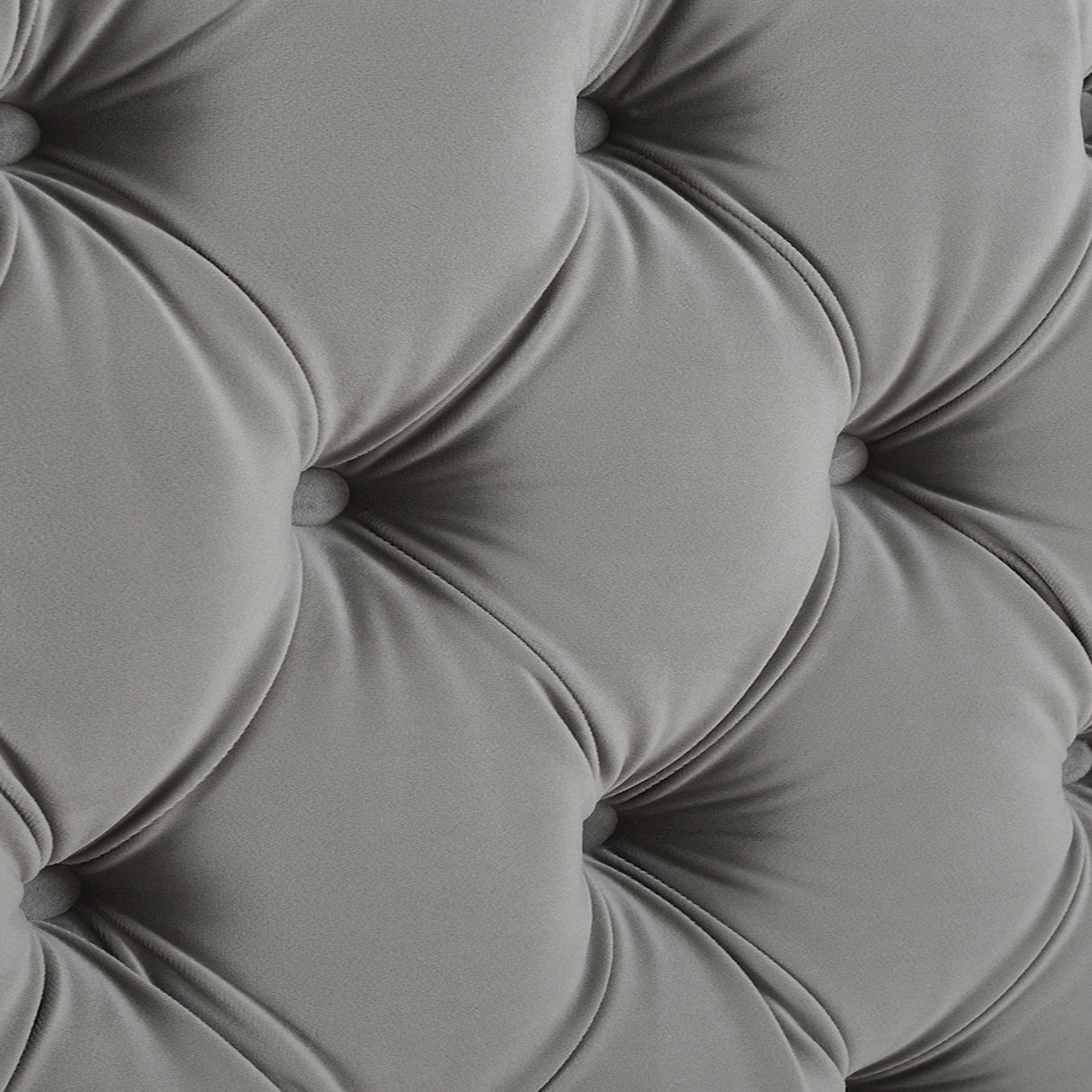 Brooklyn King Tufted Panel Bed Headboard and Footboard Set, Opal Grey Velvet