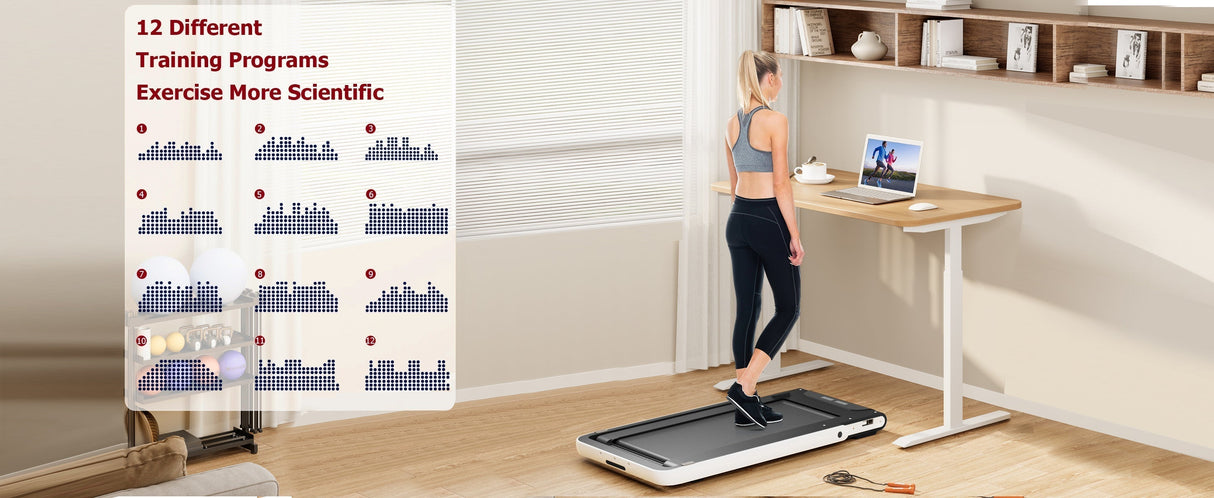 2 in 1 Under Desk Treadmill 2.5HP Folding Electric Walking Jogging Machine