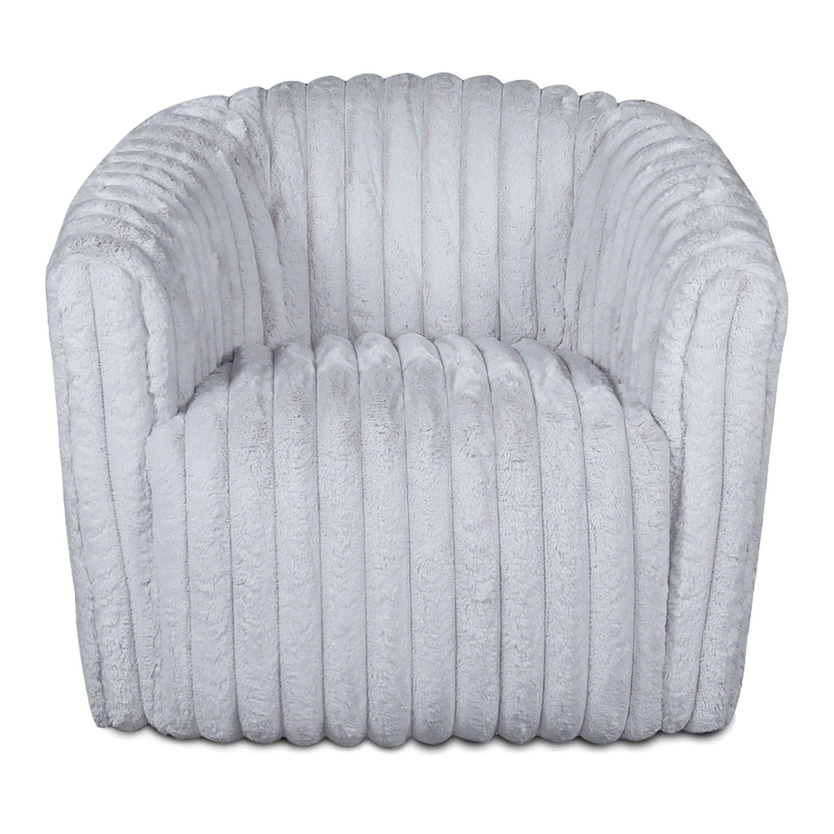 Modern Comfort Swivel Chair with Channel-Tufted Design - White or Gray
