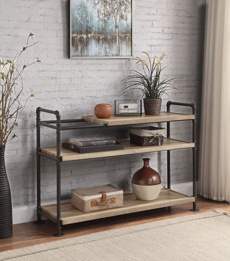 Brantley-Oak-&-Sandy-Black-Finish-Bookshelf-