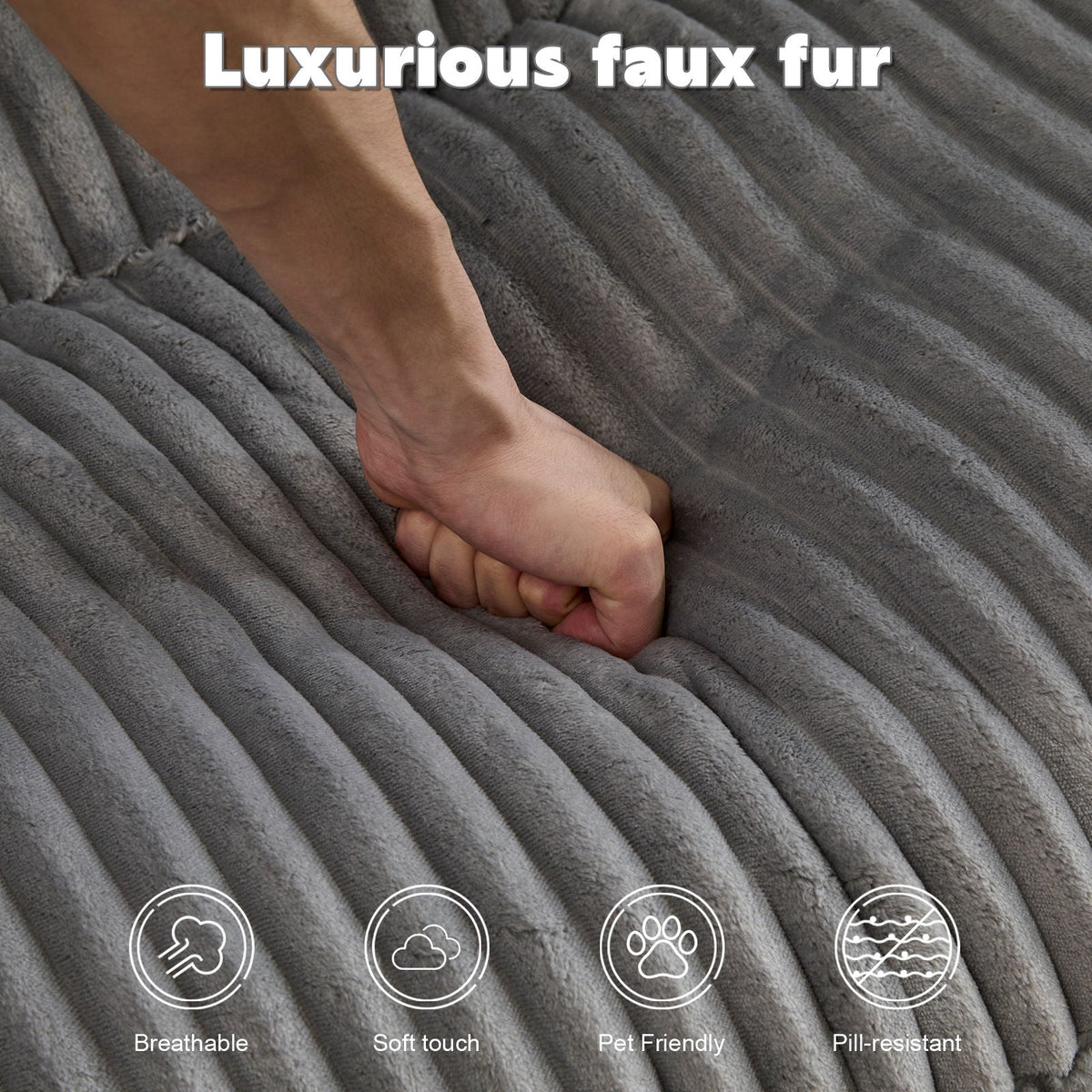 Double Chaise Lounge Chair, Oversized Upholstered Sleeper Cloud Couch