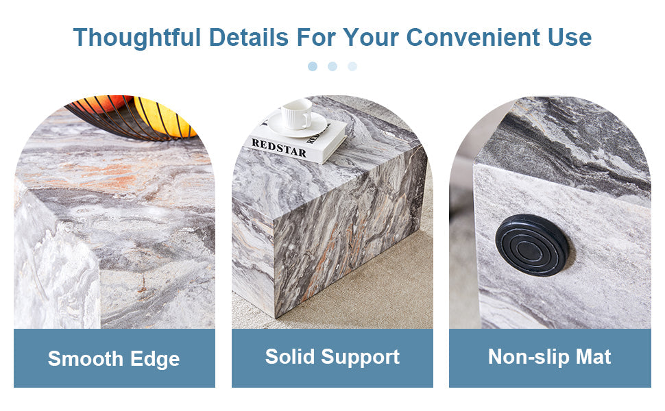 Elegant Grey Stone Pattern Coffee Table