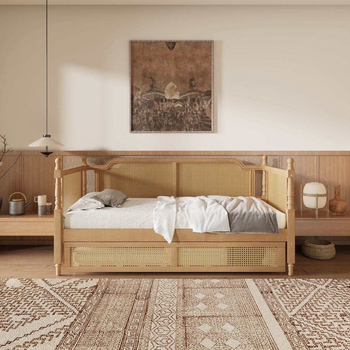 Traditional Style Daybed With Trundle