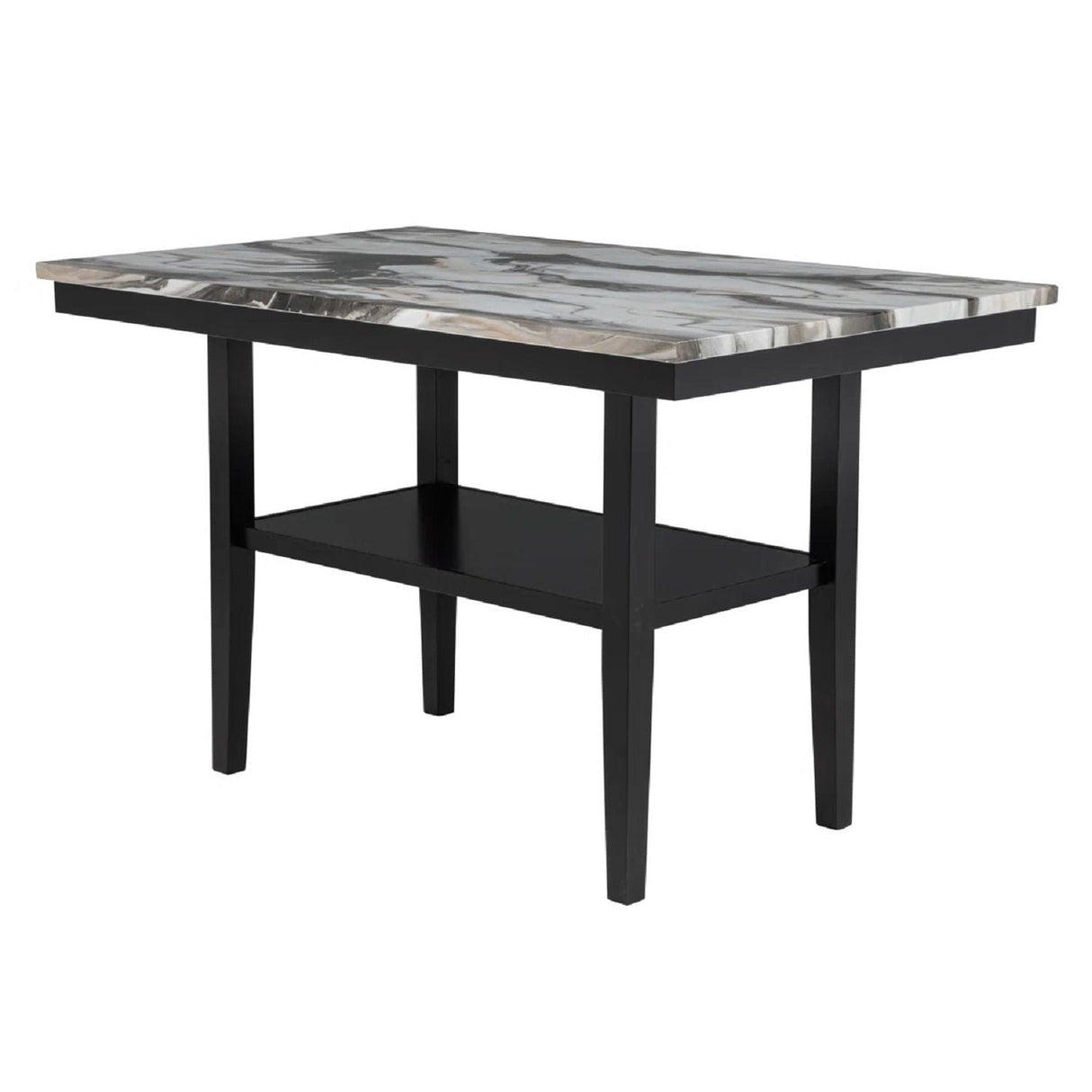 5 Piece Counter Dining Set With Table, Chairs - Black / Brown