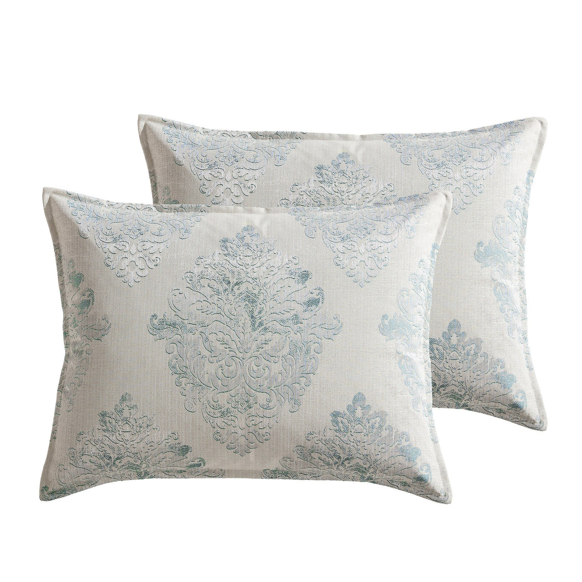 Medallion Jacquard Comforter Set with Decorative Pillows – Serene Blue