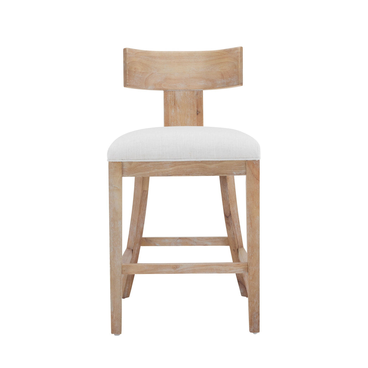 Upholstered Counter Height Bar Stools With Solid Rubber Wood Frame (Set of 2)