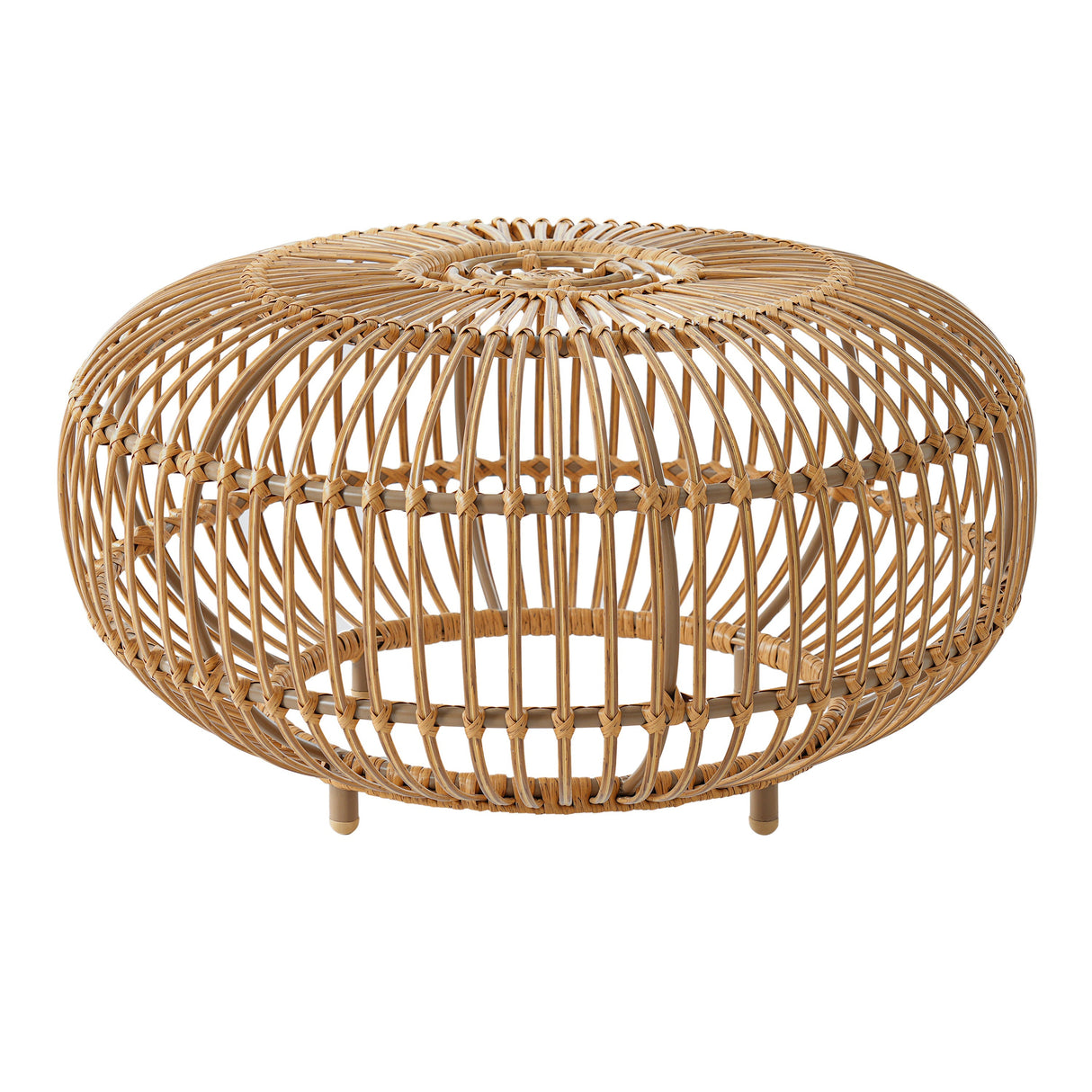 Coffee Table - Bohemian Faux Rattan Weave Accent Table