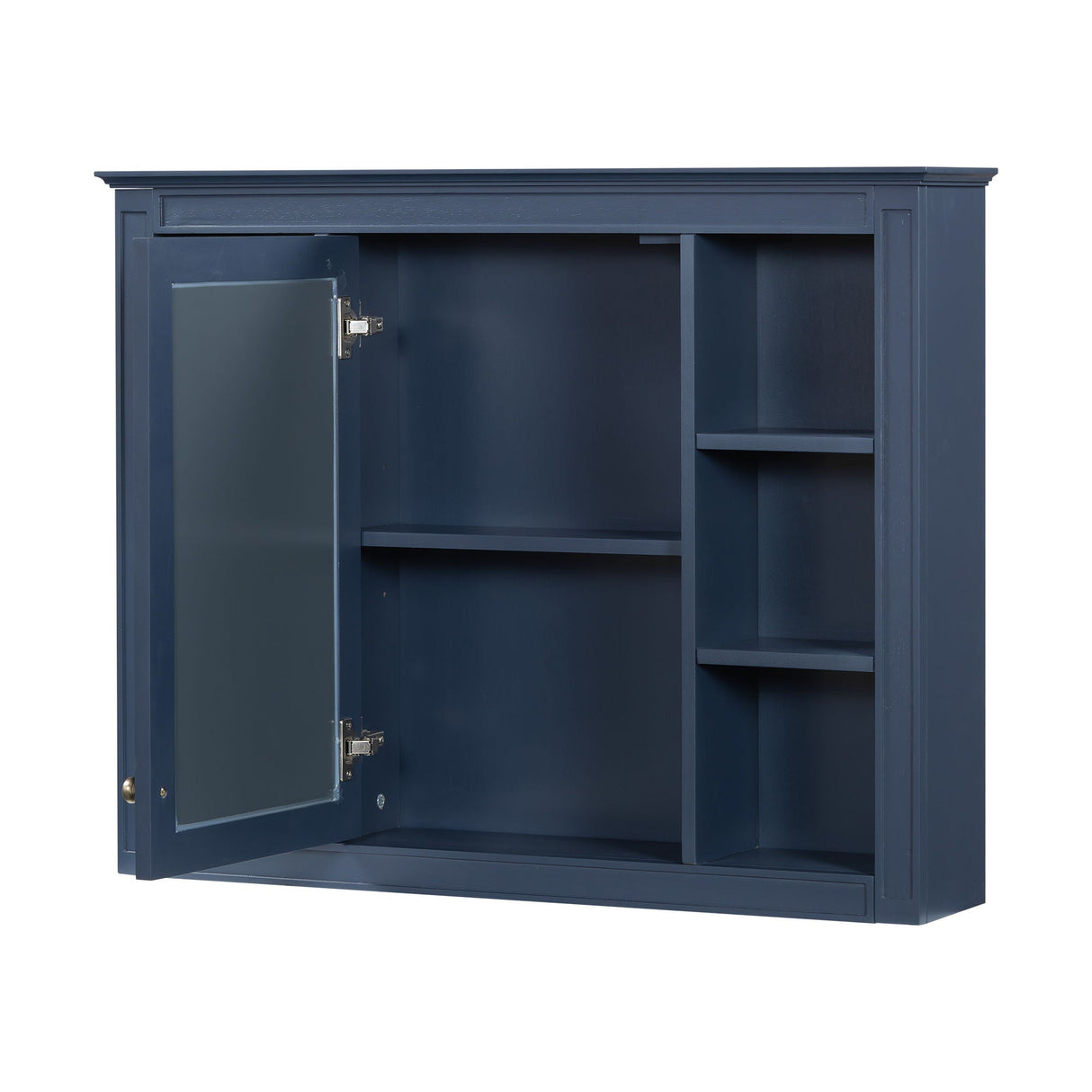 Wall Mounted Medicine Cabinet With Mirror, Storage Cabinet Featuring 6 Open Shelves And Adjustable Interior