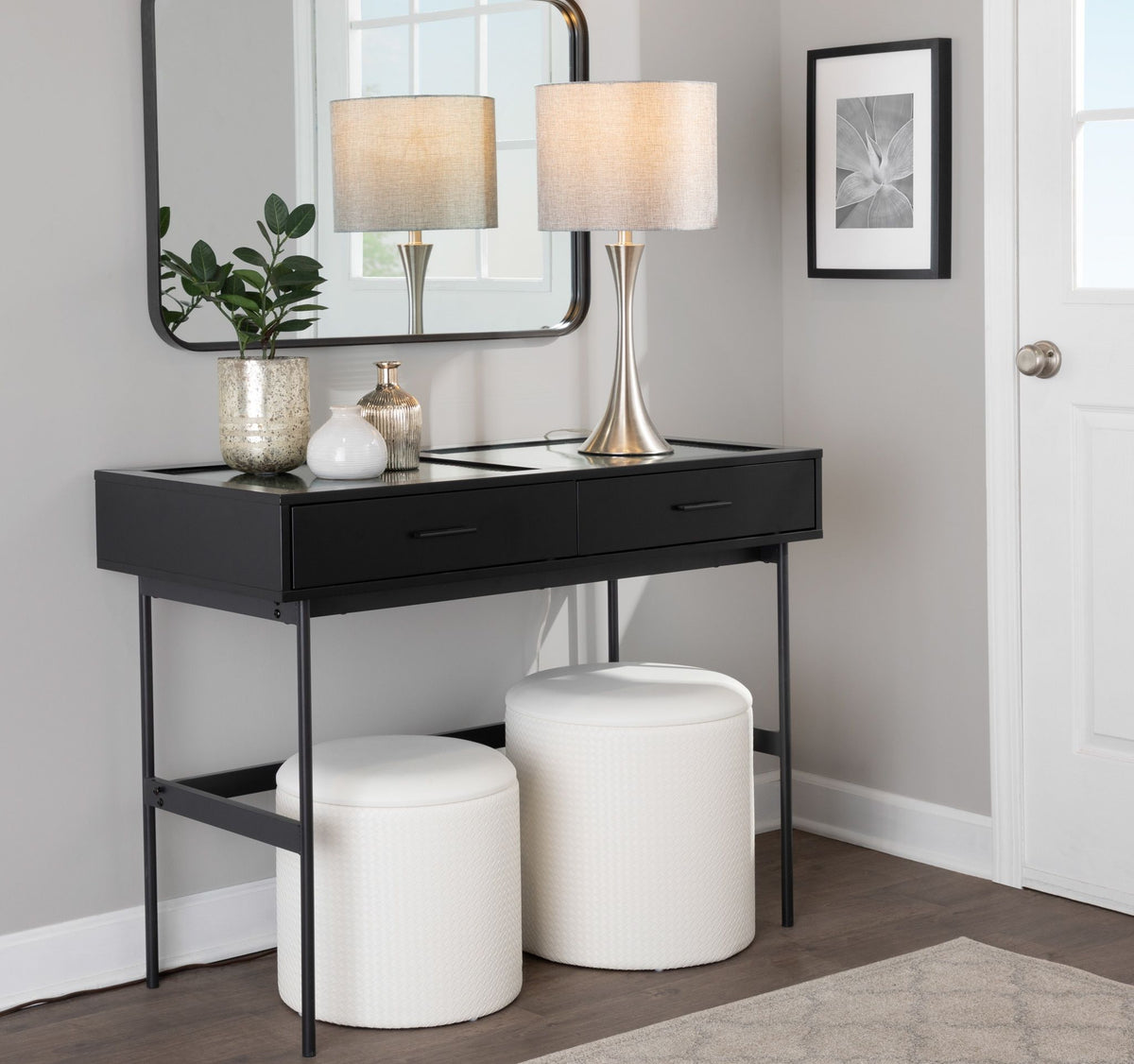 Lenuxe - Contemporary Semi Gloss Table Lamp (Set of 2)